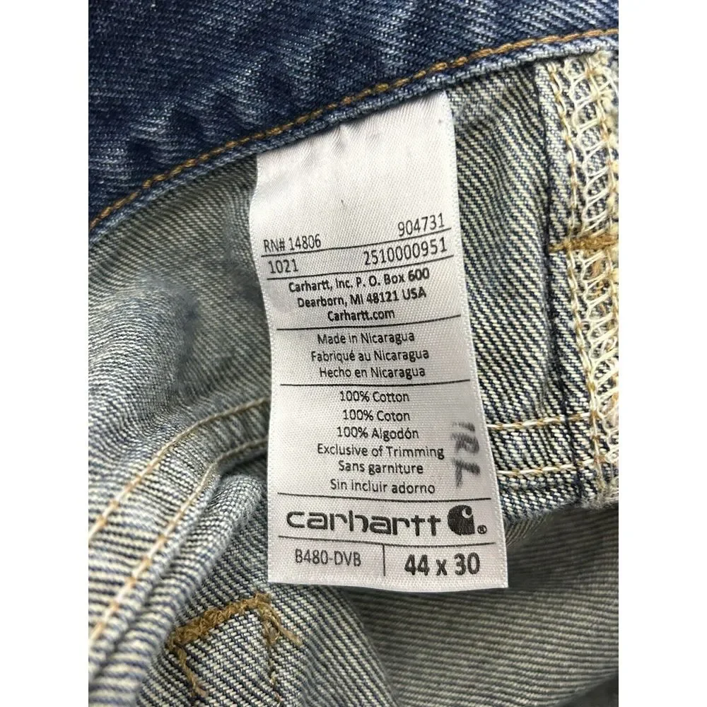 Carhartt Blue Denim Jeans Men's Size 44x30 B480-DVB‎